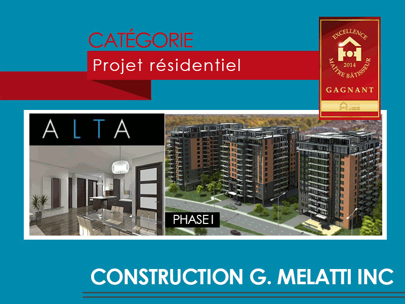 Tour Alta, the winner residential project of Prix Excellence Maître Bâtisseur 2014
